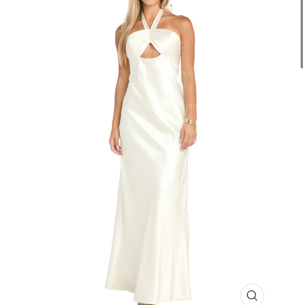 Elegant Ivory Satin Dress